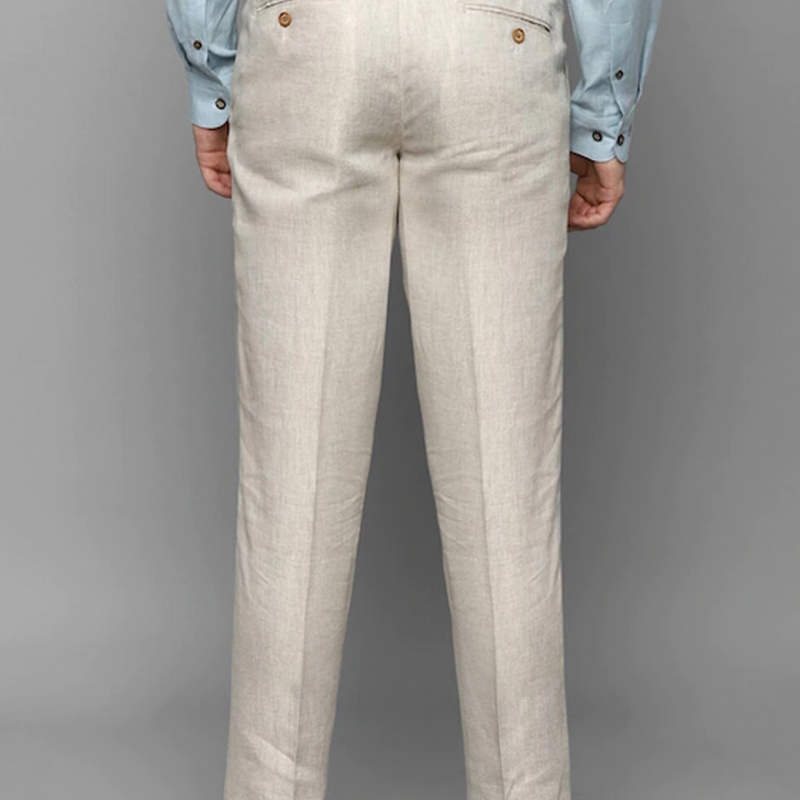Men Navy Blue Mid Rise Trousers