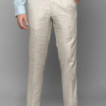 Men Navy Blue Mid Rise Trousers